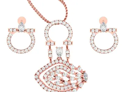 Pendant Earrings combo - 1139 3D print model