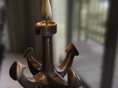 Iron Anchor Candle Stand Low-poly 3D model