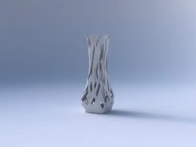 Vase larger opening rectangle with cuts 3D print model