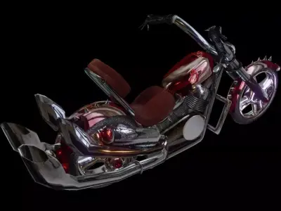 Chopper Motorcycle  Low-poly 3D model