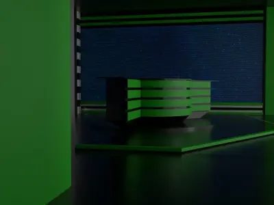 Tv Studio Low-poly 3D model