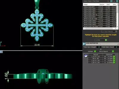 Diamond pendant 3D print model patekk 3D print model