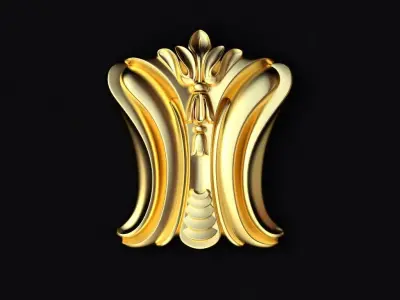 Central decor ornament for furniture 3D model 235