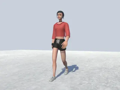 Tennis avatar Girl 1 Rigged Low-poly 3D model