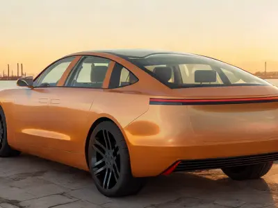 Electric Sedan golden 3D model