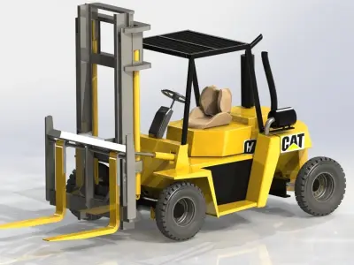 Forklift Low-poly 3D model