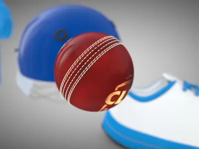 Cricket bat and helmet Low-poly 3D model