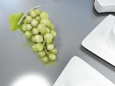 Green Grapes High Detail 3D model