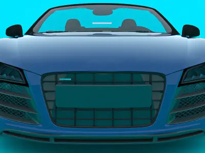 Convertible Mid Engine Supercar Low-poly 3D model