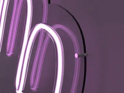 Korean Love Sign - Neon Sign 3D model