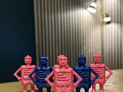 Robot Figurines Easy Print Classroom Pack Free 3D print model