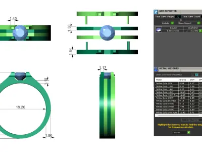 Mens Two-Tone Solitaire Wedding Ring  3D print model
