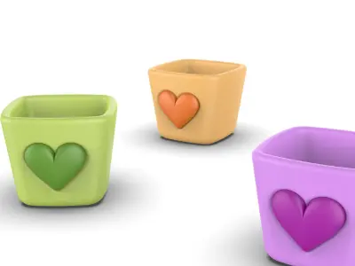 Love Heart Shape Planter - Minimalist Cute Flower Pot 3D print model