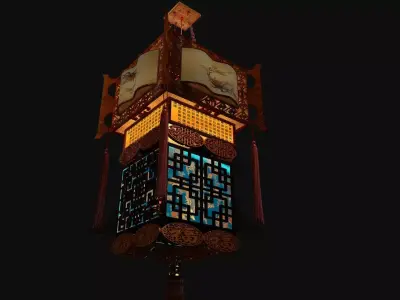 Chinese palace lantern  Low-poly 3D model order