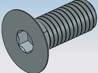 Hex drive flat head screw M8 3D print model