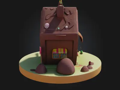 Chocolate Cottage  A Sweet Escape into Fantasy 3D model