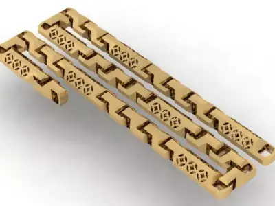 Unique Wide Link  Bracelet for  3D print model