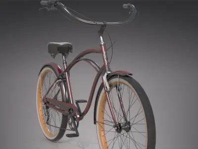 Realistic Cruiser Beach Bicycle  3D model