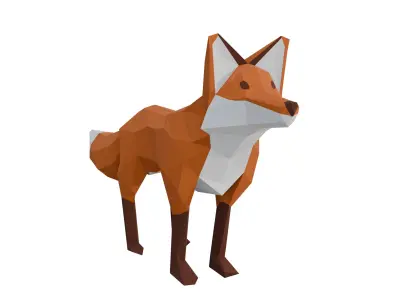 Low Poly Fox Low-poly 3D model shop