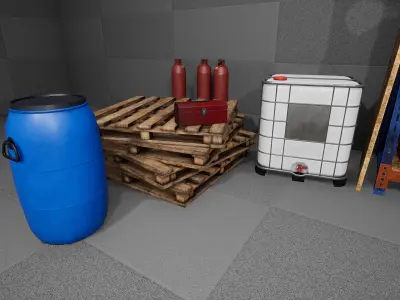 UE4 - Modular Warehouse Props Pack Low-poly 3D model