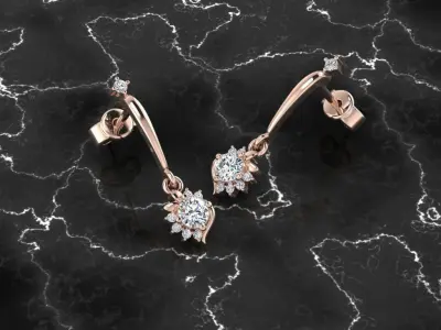 Jewelry Earring 3D print model 18
