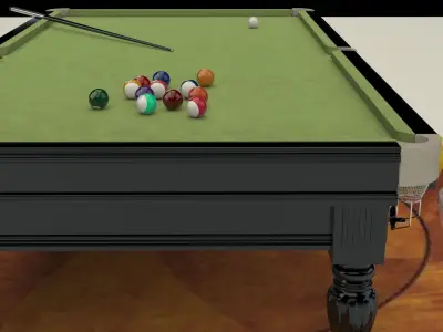 Chinese gold ingot with pool table 3D model