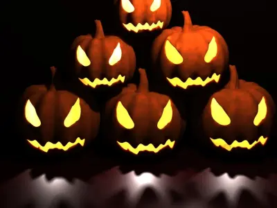 Halloween jack o lantern pumpkins Free low-poly 3D model