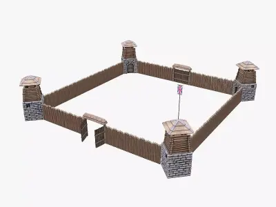 Fort NorthAmerica Low-poly 3D model
