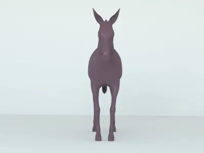 Donkey full body Low-poly 3D model