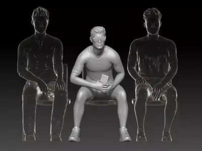 spectator at sports stadium boy 3 3D print model