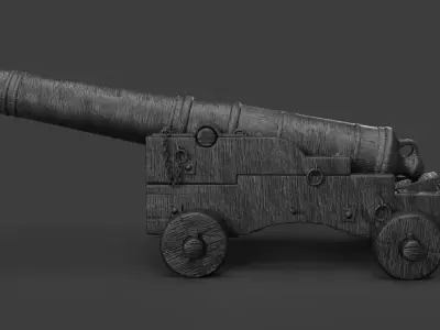 Realistic Cannon Low-poly 3D model