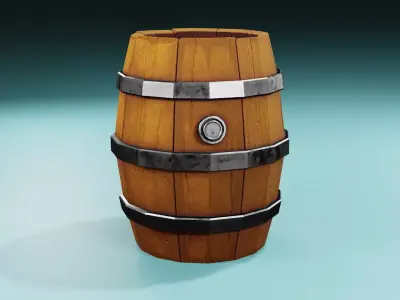 Stylized Barrel Free low-poly 3D model