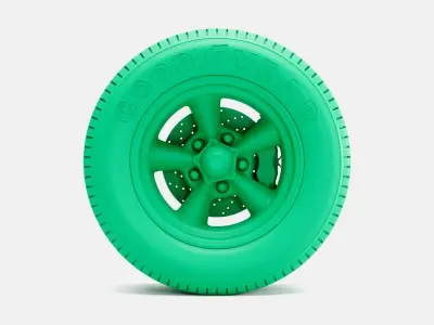 15x8 Torq Thrust D Wheel Goodyear Blue Streak 600 Tire 3D print model