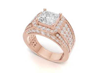 Princess Pointer With Round Bold Look Ring 3D print model