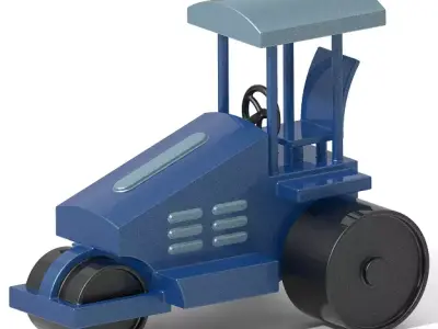 Classic Road Roller Machine 3D print model
