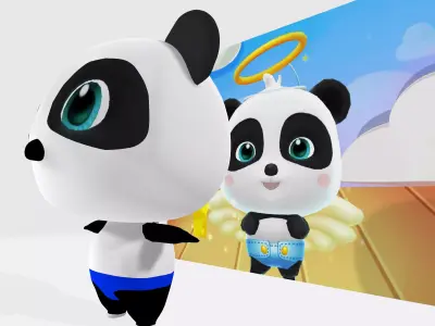 Panda bear 3D model get