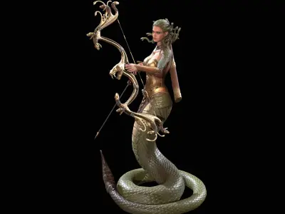 Meduse gorgon Low-poly 3D model