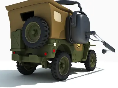 Sarge Character form Movie Cars 3D model