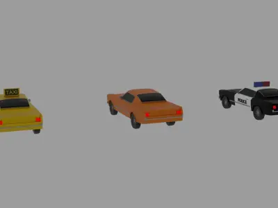 Low Poly Car Mustang Low Poly Vehicle Pack GameReady 3D Model Low-poly 3D model