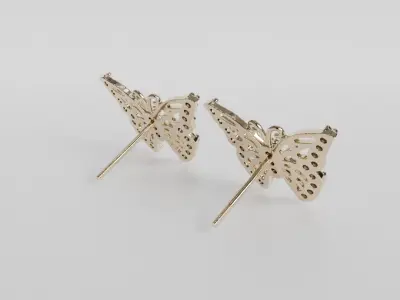 butterfly earrings 3D print model