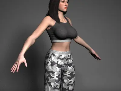 Sporty Girl Low-poly 3D model purchase