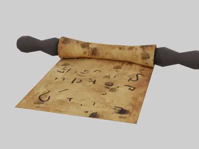 Antient Scroll Low-poly 3D model