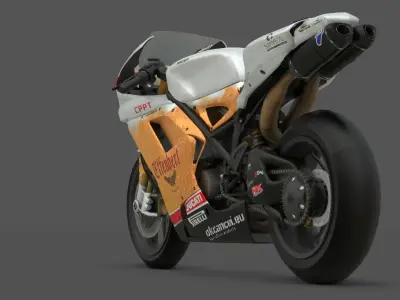 Ducati 1098R 2012 High-Detail Racing Bike 3D Model Low-poly 3D model