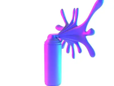 Graffiti Spray Splash Melt toy 3D print model