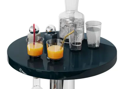 Set of drinks with Roche Bobois end table-bar Lift Flower 3D model