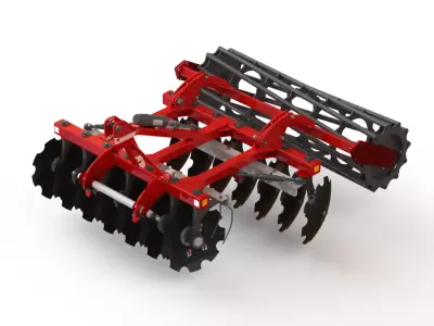 WG 0007 - Complete range of 4 mounted heavy disc harrow  3D model