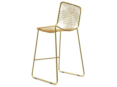 Golden Chair v2 Low-poly 3D model
