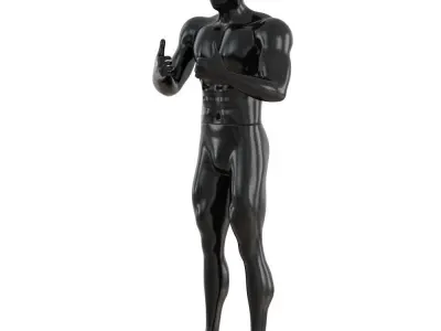 Male abstract mannequin showing gesture with hands 155 3D model