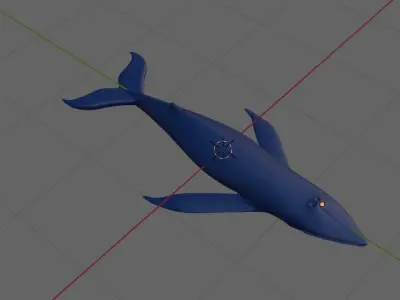 blue whale 3D model