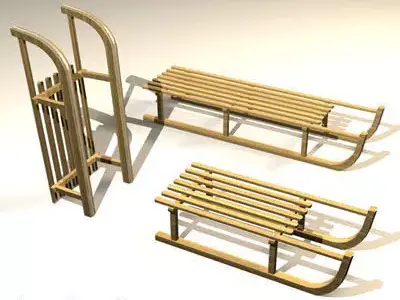 Snow sled 3D model